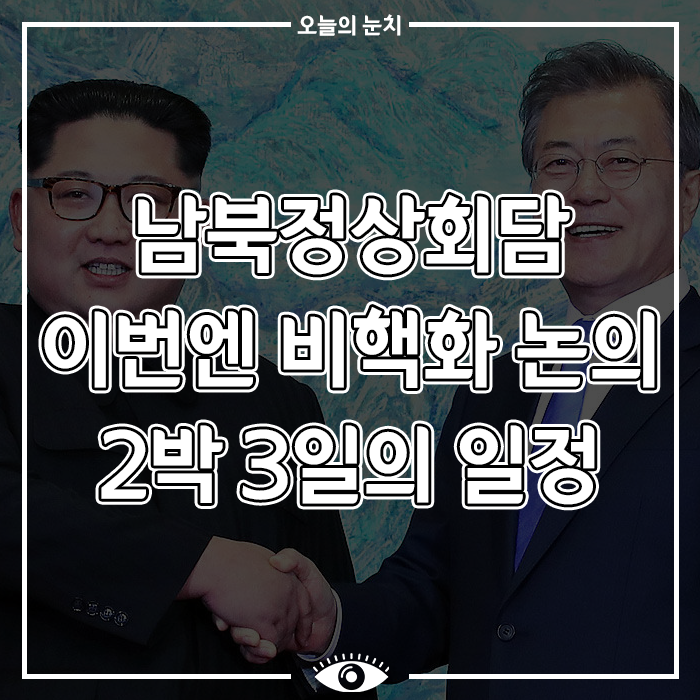 남북정상회담 이번엔 비핵화 논의 2박 3일의 일정